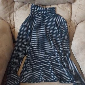 White Stag Black and White Patterned Turtle Neck Top